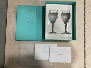 未使用保管品 Tiffany&Co./ティファニー スウィング ワイングラス 2客セット/ガラス/ペアグラス/外箱付き/洋食器