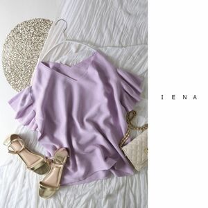 1.6万☆イエナ IENA☆洗える 前後Vネック ラッフル袖プルオーバー 日本製☆M-B 3610