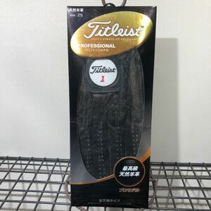 Titleist タイトリスト PROFESSIONAL プロフェッショナル グローブ ブラック 左手用　25cm TG77 BK 天然羊革　全天候タイプ　2019年製