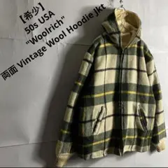 50s Woolrich ウールチェック柄フードジャケット　裏ボア　リバーシブル