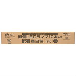 ● 10本入 直管LEDランプ 40形相当 G13 昼白色 グロースターター器具専用 片側給電 ダミースターター付_LDF40SS・N/17/23K1 06-0921