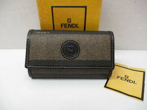 [M] FENDI フェンディ ペカン 6連キーケース 箱イタミ