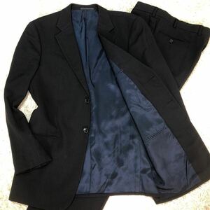 極美品【XXL】圧巻の存在感!アルマーニコレッツォーニARMANI COLLEZINI 52 セットアップ スーツ ビジネス シングル イタリア製 ブラック 黒