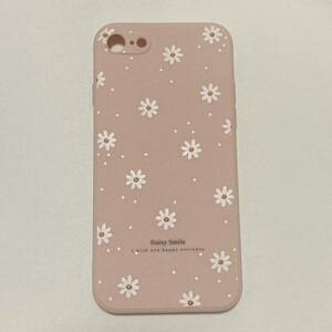 新品送料無料 iPhone SE2.3 iPhone7/8スマホケース 小花柄 花柄 ピンク 白マーガレット デイジー かわいい 花 カントリー スマイリー 癒し