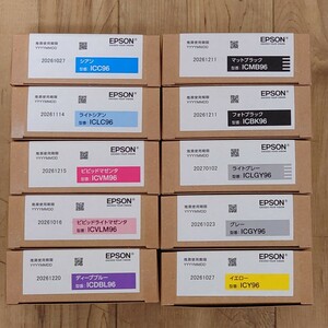 新品未開封 EPSON純正 SC-PX1VL 専用96番インク 10色全色セット ICBK96 ICMB96 ICC96 ICVM96 ICY96 ICLC96 ICVLM96 ICGY96 ICLGY96 ICDBL96