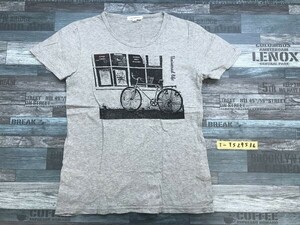 URBAN RESEARCH アーバンリサーチ メンズ 自転車プリント 半袖Tシャツ 38 杢グレー