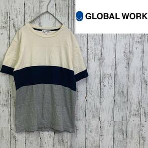 GLOBAL WORK★グローバルワーク★メンズ コットン ワッフル Tシャツ★サイズS　12-176