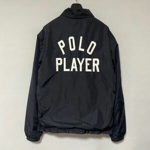 美品 polo Ralph Lauren POLO PLAYER コーチ ジャケット M 中綿 入り 裏地 ワッフル ポロ ラルフローレン coach jacket ブラック black 黒