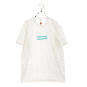 SUPREME シュプリーム 21AW×TIFFANY&Co. Box Logo Tee ティファニー ボックスロゴ プリント クルーネック 半袖Tシャツカットソー ホワイト