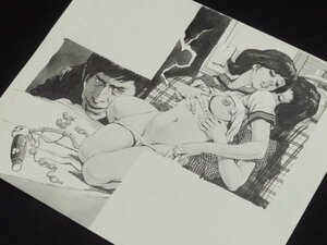 天堂寺慎 緊縛原画(1『レズ 狙う男』SMフロンティア 雑誌挿絵 肉筆画 セーラー服 官能劇画　　検)小妻要笠間しろう椋陽児伊藤晴雨前田寿安