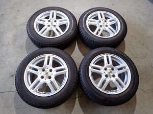 YS15087【送料無料175/65R15】フィット キューブ スイフト アクアなどに BS 中古スタッドレス ▼15×6J 100/4H ET45▼1円スタート