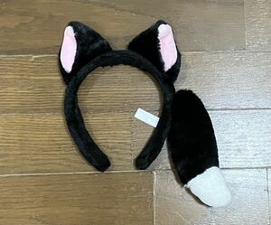 一度(短時間)着用のみ☆フィガロ☆しっぽ付カチューシャ☆東京ディズニーランド購入☆ピノキオ ディズニーリゾート 尻尾 シー☆TDR TDL TDS