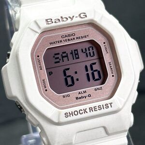 CASIO カシオ Baby-G ベビージー BG-5606-7B デジタル 多機能 腕時計 ホワイト ピンク文字盤 ラバーベルト ステンレス 動作確認済み