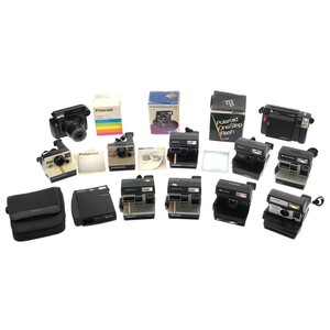 【ポラロイド 12点まとめ】Polaroid 600/635/640 FUJIFILM 90ACE/SLIMACE 等 インスタント レトロカメラ 部品取り ジャンク 現状 C4502