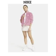 NIKE ナイキ　ワッペンロゴ　ファー　ボア　ボタン　フリース　ジャケット