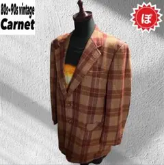 ✅80s Carnet plaid wool tailored jacket