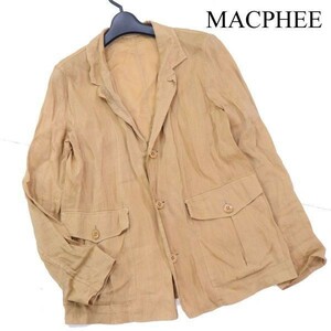 19SS★ MACPHEE マカフィー 春夏 ラミー&レーヨン♪ 微光沢 ライト ジャケット Sz.36　レディース　D2T00787_4#M