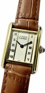 1円〜 Y Cartier カルティエ マストタンク ヴェルメイユ ローマンダイヤル レディース クォーツ ヴィンテージ アンティーク 時計 423863907