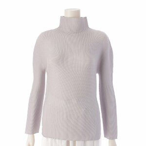 【イッセイミヤケ】Issey miyake ミーイッセイミヤケ 23AW STRETCH PLEATS 6 ハイネック トップス グレー【中古】205092