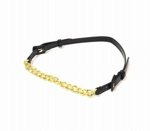 MISTERGENTLEMAN (ミスタージェントルマン) CHAIN BELT チェーン ベルト LEATHER レザー COW BLACK×GOLD FREE Mr.GENTLEMAN