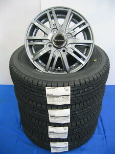 ブリヂストン 日本製 スタッドレス タイヤ W300 145/80R12 LT 80/78N & アルミホイール セット 新品 4本 軽トラ 軽バン用 総額36400円～