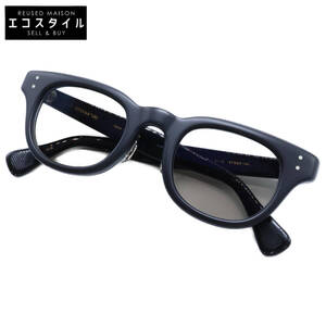 【美品/1円】 EYEVAN7285 アイヴァン 24SS ブラック 353-112 ウェリントン メガネ 眼鏡 47□24-145