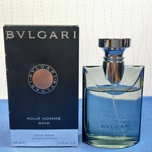 ◆BVLGARI POUR HOMME SOIR◆ブルガリ プールオム ソワール◆100ml◆オードトワレ◆スプレータイプ◆残量画像参照