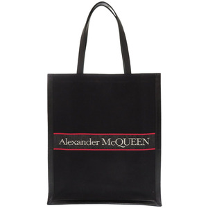 アレキサンダーマックイーン キャンバス/レザー ブラック トートバッグ 0608 Alexander McQueen