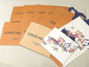 B/ LOUIS VUITTON ヴィトン 小物用 ショッパー ショップ袋 11枚セット ◇ 現行 限定 ブラウン ホワイト 財布 スカーフ等に ▼6J