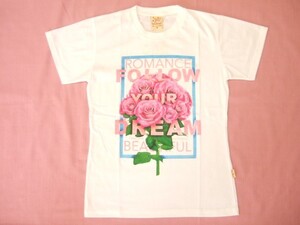 横浜最新 Dreamバラの花束♪Flower 魅惑のＴシャツ白 M, L 送料220円10a (サイズを必ずお知らせ下さい)