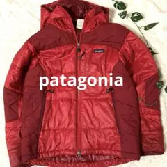 patagonia フード付きダウンジャケット 赤メンズXS上着アウトドア