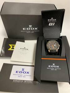 ☆送料無料☆レア☆超美品☆箱付☆EDOX エドックス クラスワン クロノオフショア 01107-TINR-NIR チタン×ラバー 自動巻き CLASS-1☆45mm☆