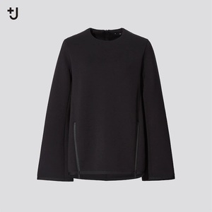 【新品・L・ブラック】ユニクロ×ジル・サンダー +J ドライスウェットクルーネックシャツ JIL SANDER 2020AW スウェット　サイドファスナー