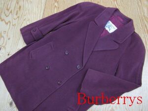 ★バーバリー Burberry★レディース カシミヤ混 デザインウールコート ボルドー★R60519011B