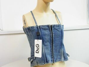 正規品★DOLCE&GABBANA ドルチェアンドガッバーナ★ドルガバ デニムビスチェ★44 30【64 FC671M 17440】ウォッシュデニム【本物保証】