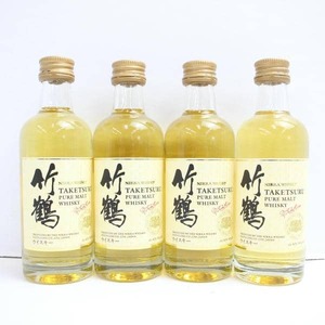 1円~【4本セット】NIKKA（ニッカ）竹鶴 ピュアモルト 白ラベル ミニチュアボトル 43％ 50ml Z24K160003