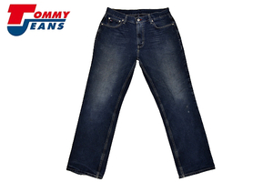 K-1957★TOMMY JEANS トミー ジーンズ★海外ライン メキシコ製 ヴィンテージウォッシュ加工 濃紺デニム ストレートジーンズ W34