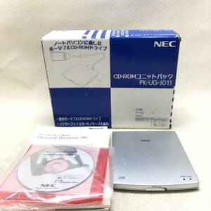 △NEC CD-ROMユニットパック ポータブルCD-ROMドライブ PK-UG-JO11 PC周辺機器 通電のみ確認済み 現状品△K73627