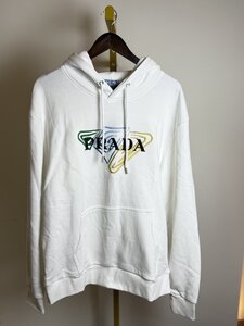 ■【美品】 プラダ Prada フード付き長袖スウェットシャツ ユニセックス ホワイト