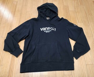 即決 早い者勝ち【VANSON/バンソン】 プルオーバータイプフードパーカー 黒/ブラック 刺繍VANSONロゴ サイズL 発送レターパックプラス520円