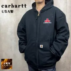 USA製 Carhartt ダックアクティブジャケット サーマル裏地 企業ロゴ