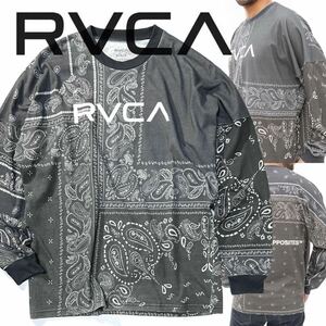 【RVCA】ストリート映えバツグンの総柄ロゴTEE◎!!ルーカ PACHING BANDANA LS SHIRT パッチワークロンTEE 長袖Tシャツ ロンハーマン取扱い