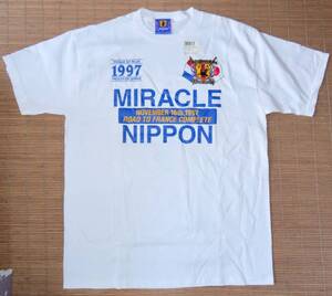 正規品 1998 フランス ワールドカップ出場記念 Tシャツ(半袖) 白/ホワイト 1997アジア最終予選 ミラクルニッポン Tシャツ