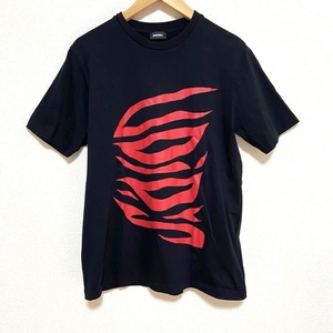 #snc ディーゼル DIESEL Tシャツ M 黒 赤 半袖 ビッグプリント メンズ [811566]