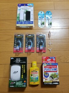 【未使用】小型水槽や緊急時の隔離に! ニッソー サイレントベータ 30 . テトラ コロライン . バイオエアー . プラ製 三又コック 等まとめて