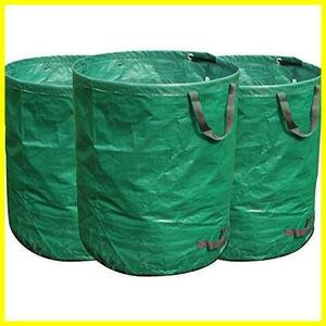 《特別価格》★3パック★ 大型庭用袋 ガーデンバケツ 自立式 - 折り畳み 272Lガーデンバッグ 再利用可能な（3パック）