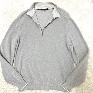 1円 希少 ロロピアーナ 54サイズ XXL Loro Piana セーター ニット ハーフジップ 厚手 ブルゾン ジャケット アウター 現行タグ グレー