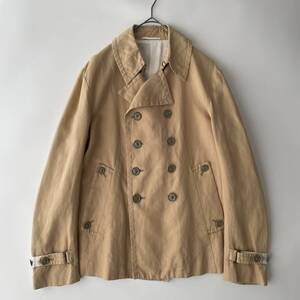 Scye size/38 (hd) サイ コットン リネン ピーコート ダブル ジャケット ショート ブルゾン ベージュ 日本製 P-CORT JACKET