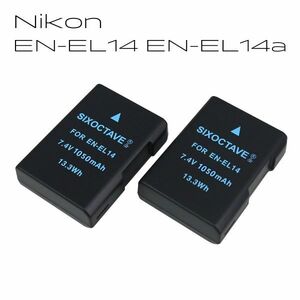 EN-EL14　Nikon　互換バッテリー　2個　カメラ本体での残量表示対応　COOLPIX P7000　P7100　P7700　P7800　P8000　D3100　D3200　D3300