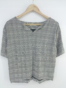 ◇ green label relaxing UNITED ARROWS グレンチェック 半袖 カットソー ホワイト系 ブラック レディース P